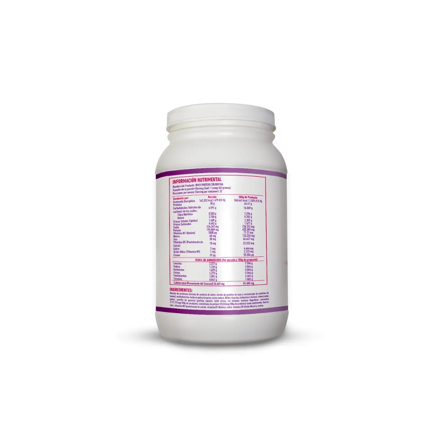 PROTGT WHEY CON BIOTINA, PROTEÍNA BARIATRICA 1 KG SFN FRESA