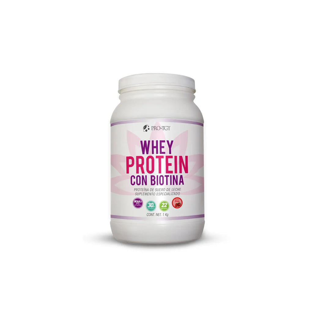 PROTGT WHEY CON BIOTINA, PROTEÍNA BARIATRICA 1 KG SFN FRESA