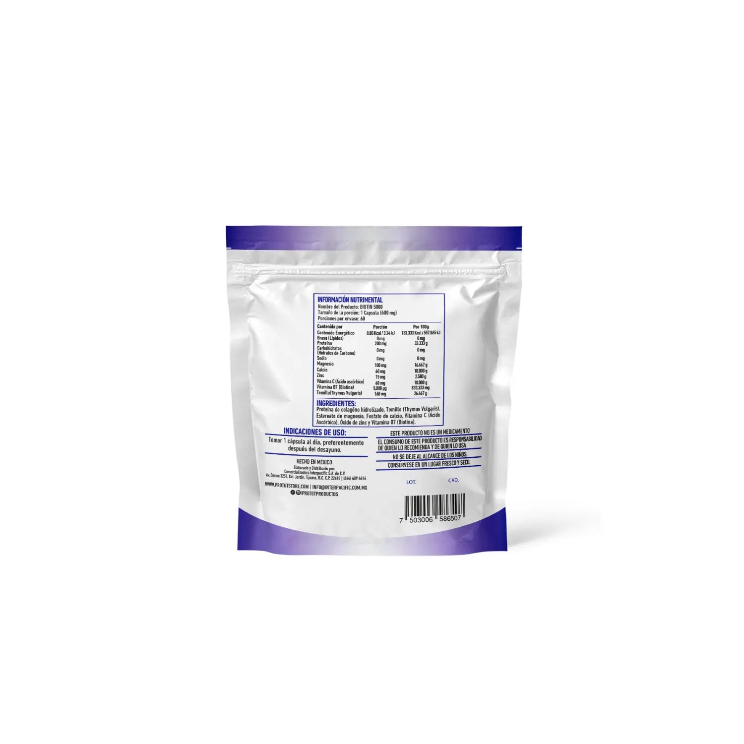 PROTGT BIOTIN 5000 (BIOTINA BARIATRICA) 60CAPS SFN