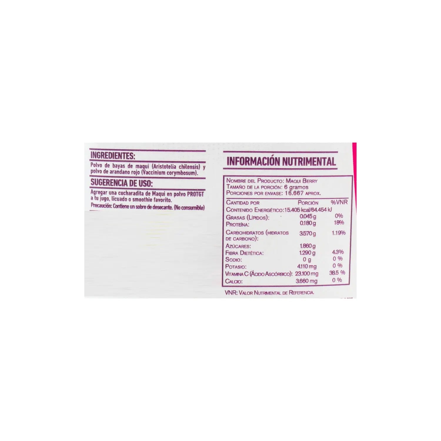 Protgt Maqui Berry Blend Con Arándano antioxidante 100gr Sfn