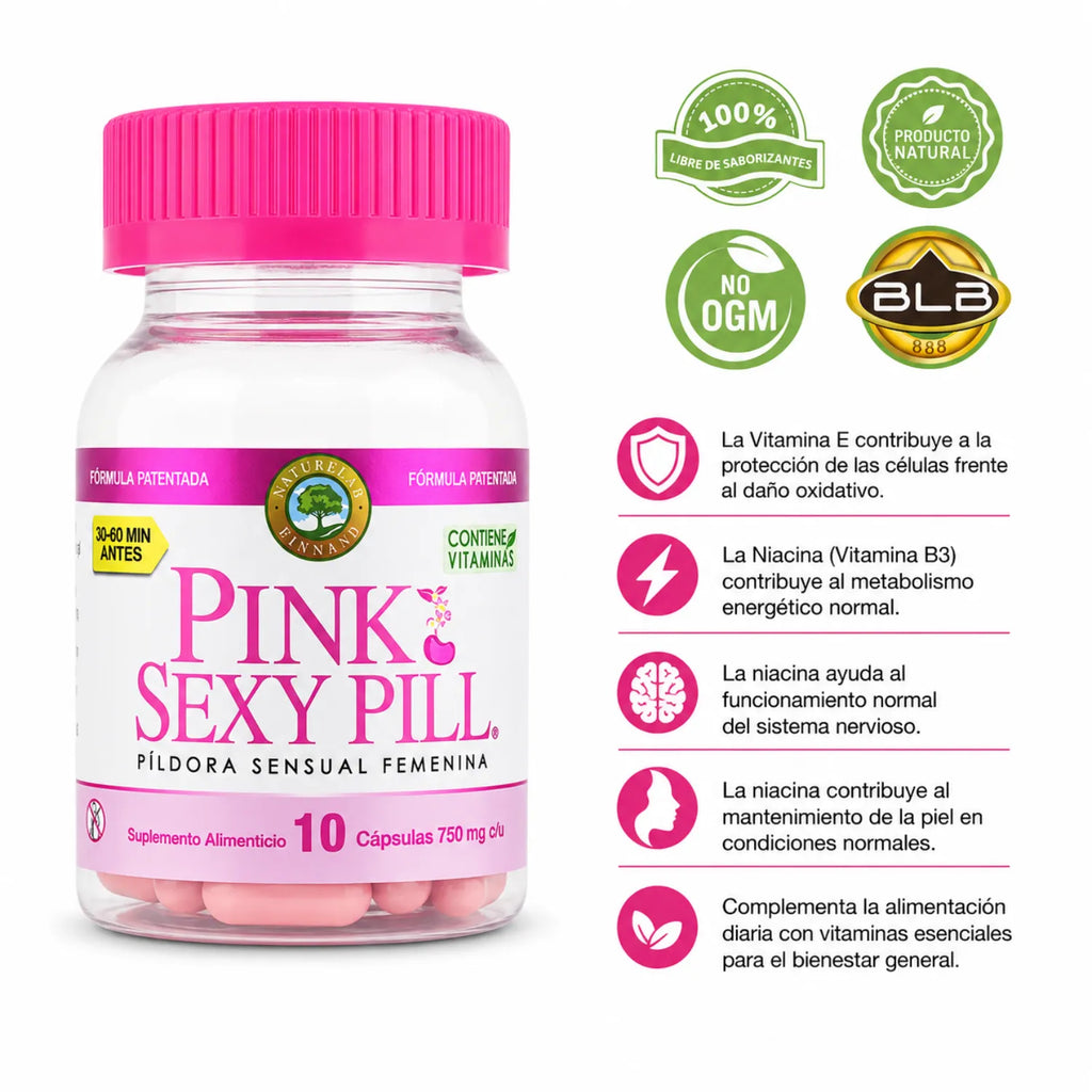 Pink Sexy Pill Pildora Sensual Femenina 10 Caps Blinlab Sfn