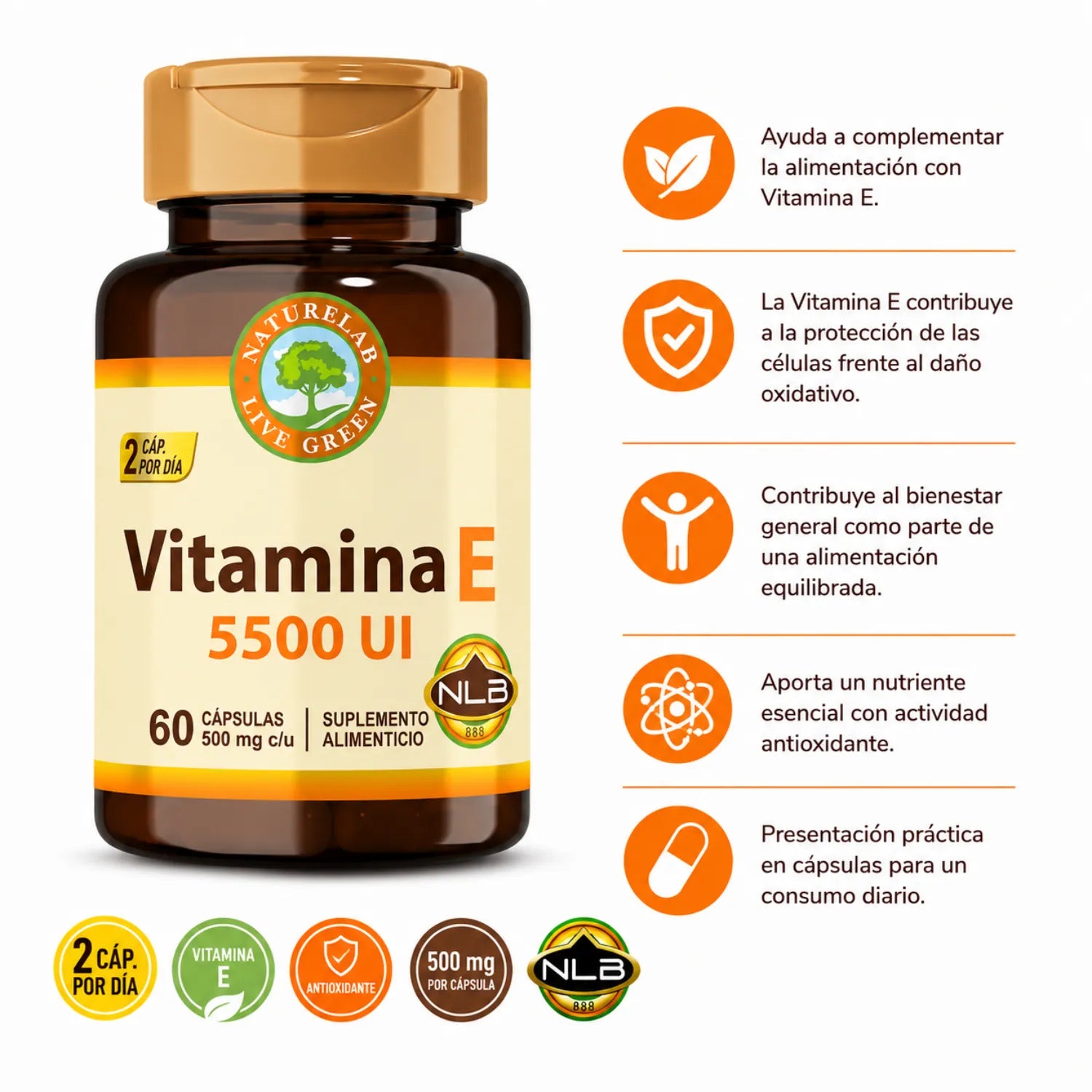 NATURELAB VITAMINA E 500MG 60CAPS SFN