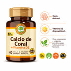 CALCIO DE CORAL CON VITAMINA D2 60 CAPSULAS SUPLEMENTO NATURELAB