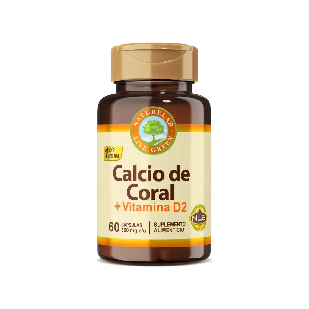 CALCIO DE CORAL CON VITAMINA D2 60 CAPSULAS SUPLEMENTO NATURELAB