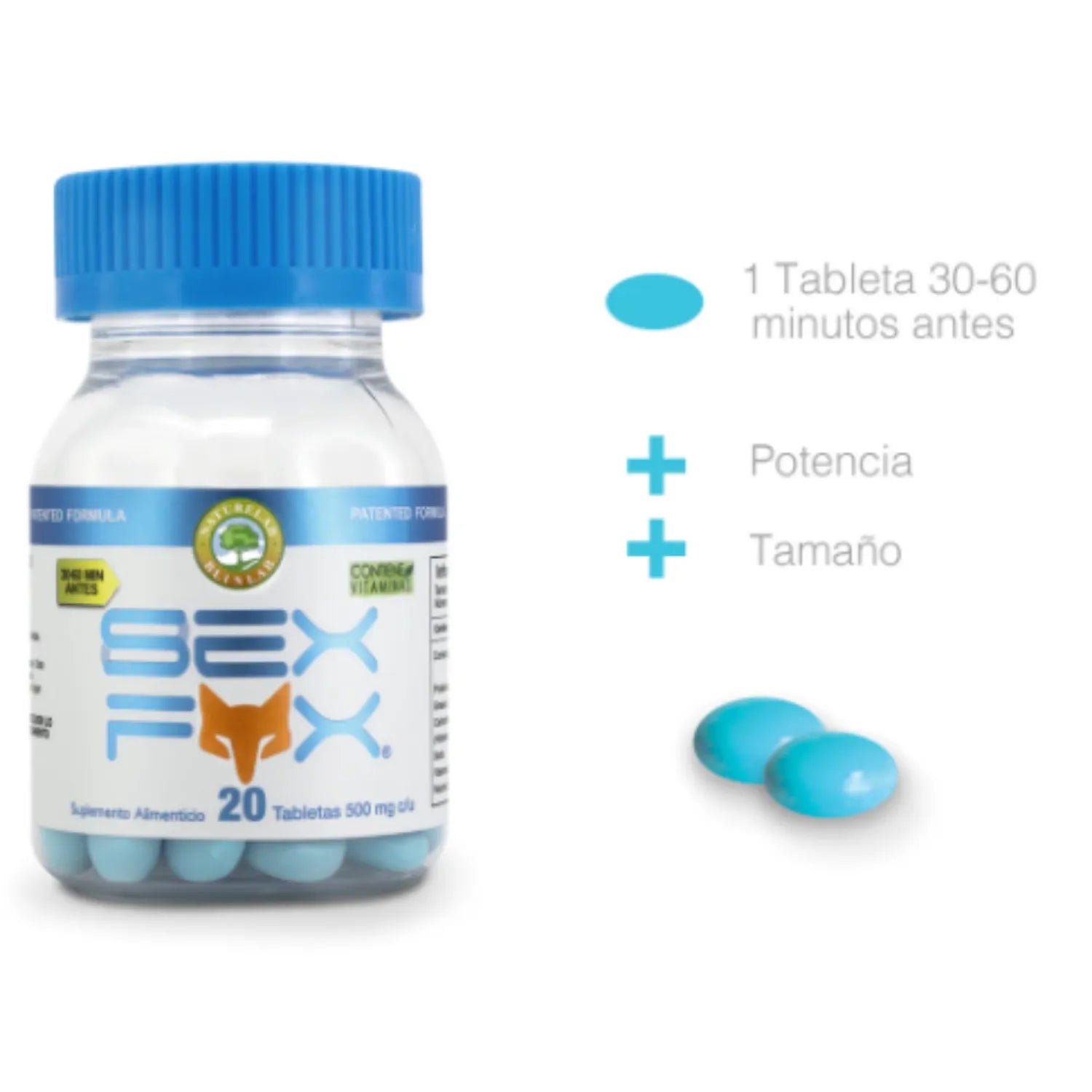 Blinlab Sex Fox 20 Tabletas 500mg Formula Masculina Sfn