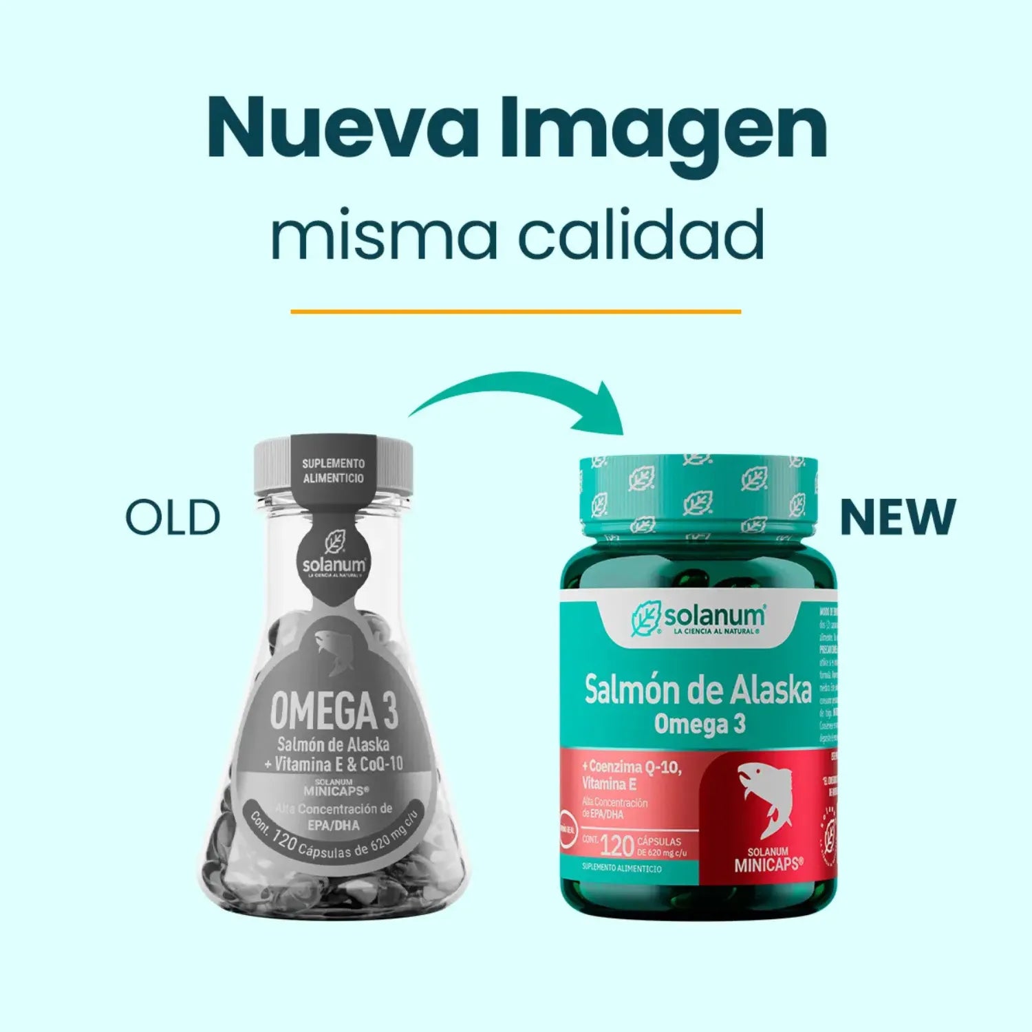 SOLANUM OMEGA 3 SALMÓN DE ALASKA+VIT.E &COQ-10 120MINCAP SFN