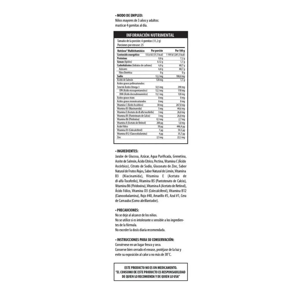 SOLANUM MULTIVITAMÍNICO Y OMEGA 3 EPA/DHA 100 GOMITAS SFN