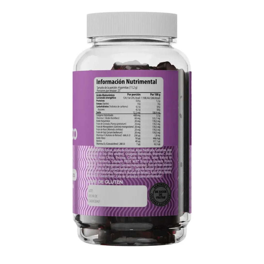 BELABEAR ÁCIDO HIALURÓNICO 100GOMITAS FRAMBUESA SOLANUM SFN