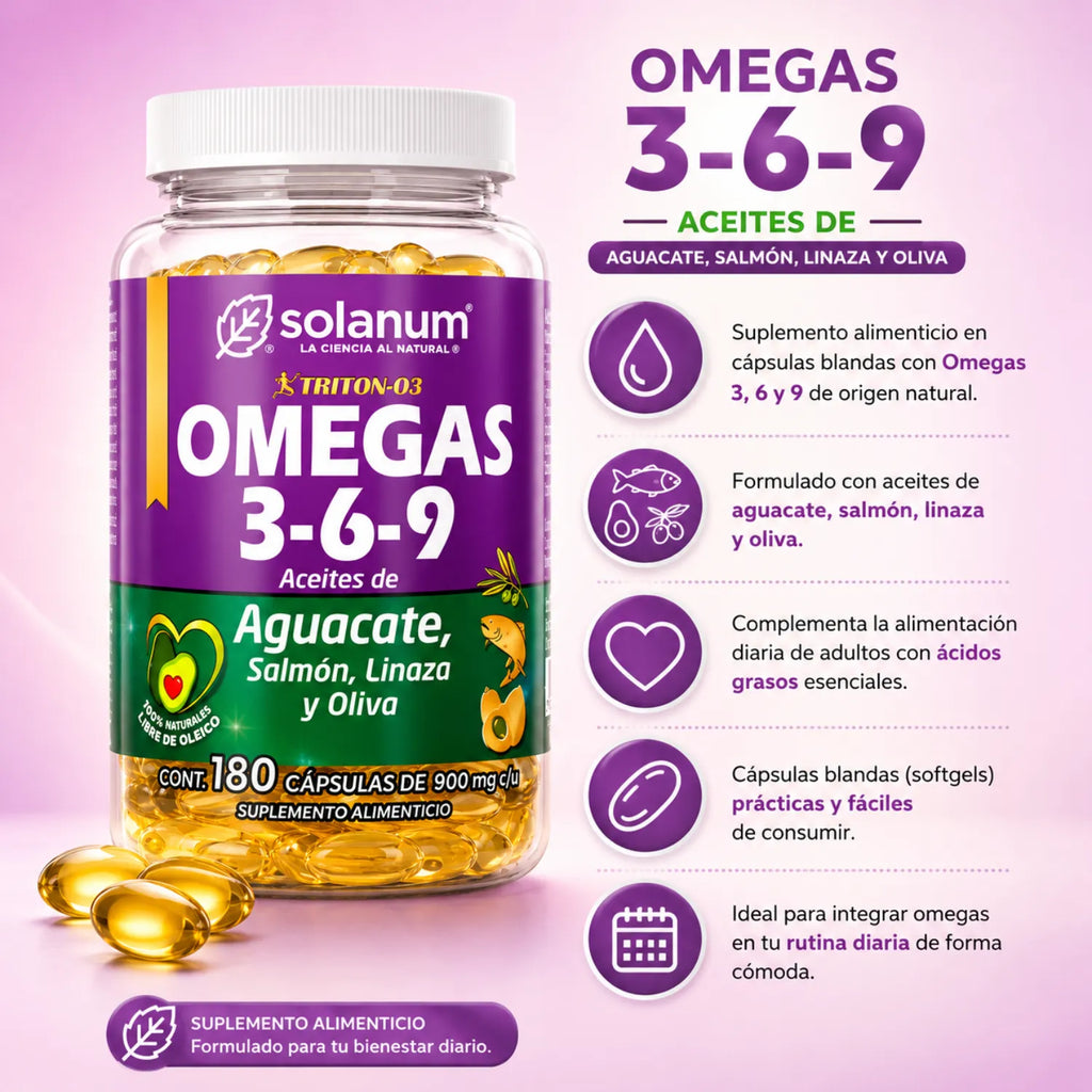 SOLANUM OMEGAS 3 6 9 ACEITE DE AGUACATE 180 CAPS SFN