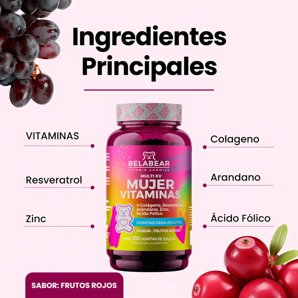 BELABEAR MULTIVITAMINICO P/MUJERES 100 GOMITAS SFN