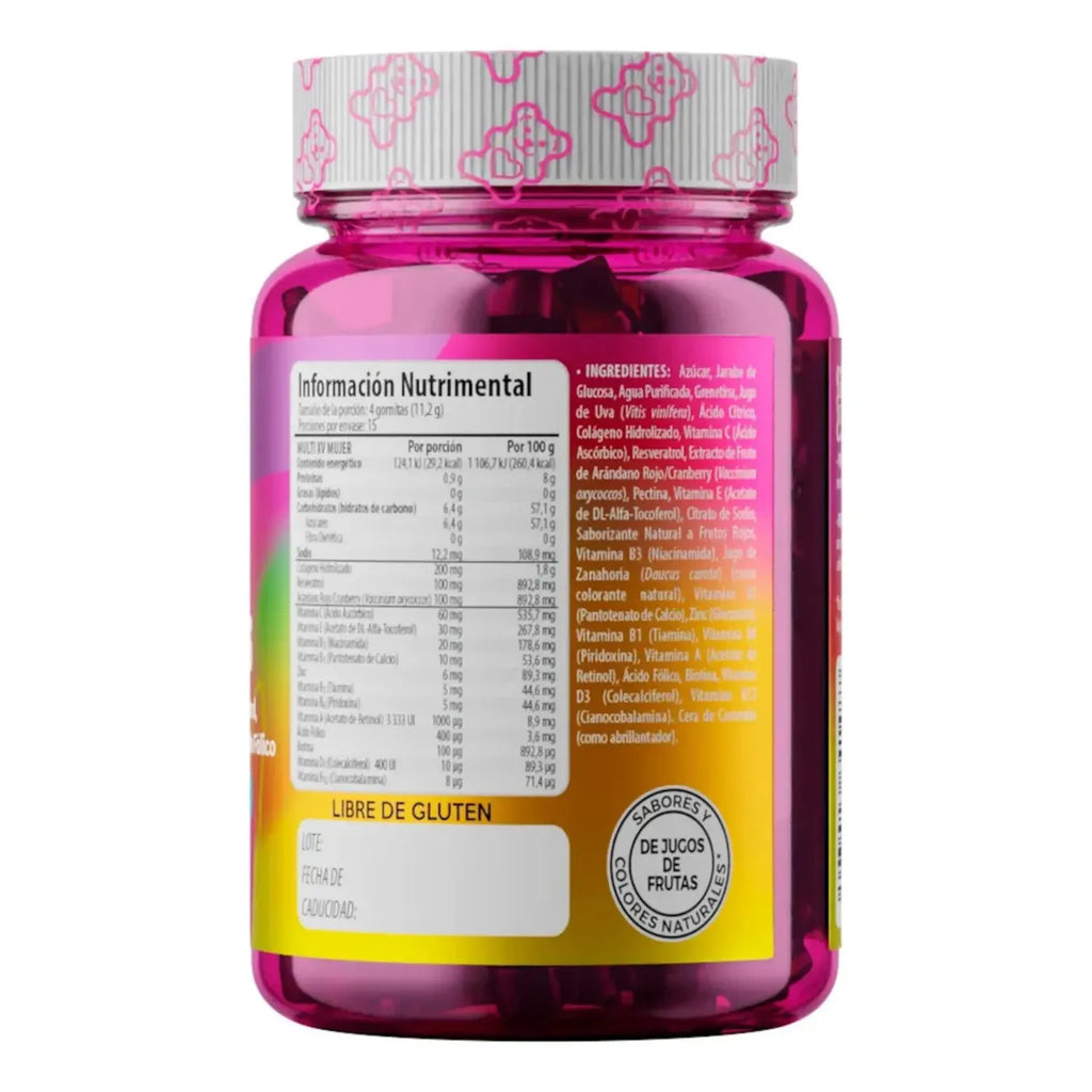 BELABEAR MULTIVITAMINICO P/MUJERES 60PZ CEREZA SOLANUM