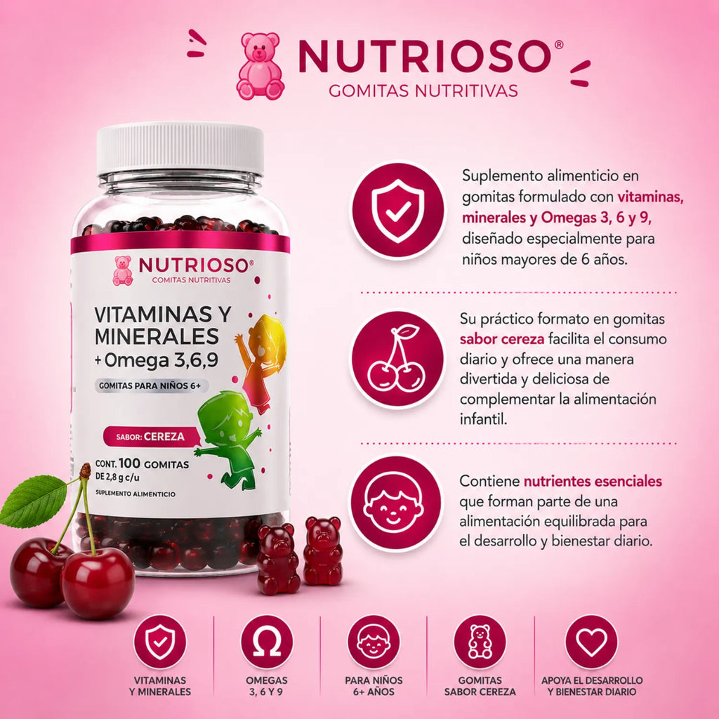 SOLANUM VITAMINAS Y MINERALES + OMEGA 3,6,9 100 GOMITAS SFN