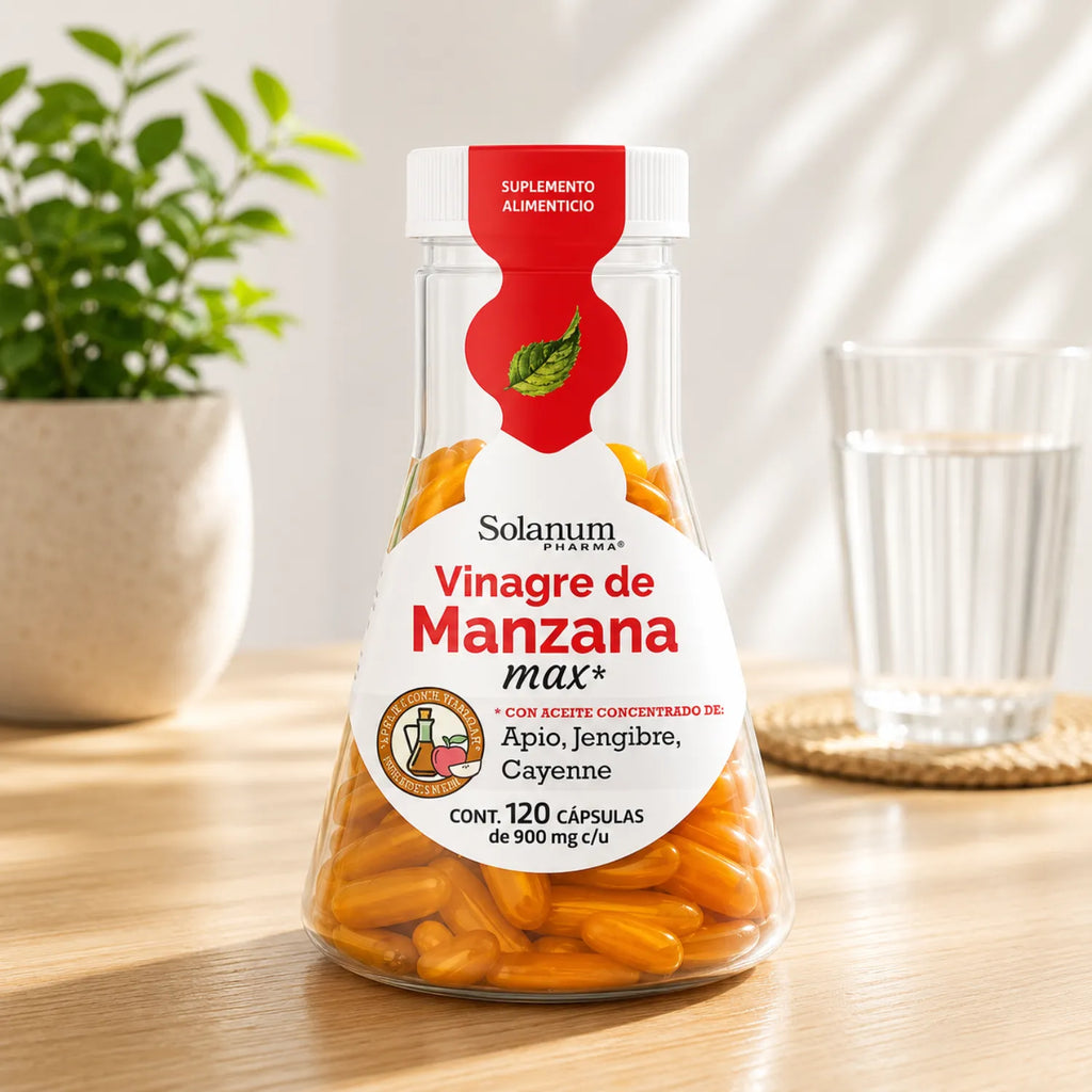 Solanum Vinagre De Manzana Con Apio, Jengibre, 120 Caps