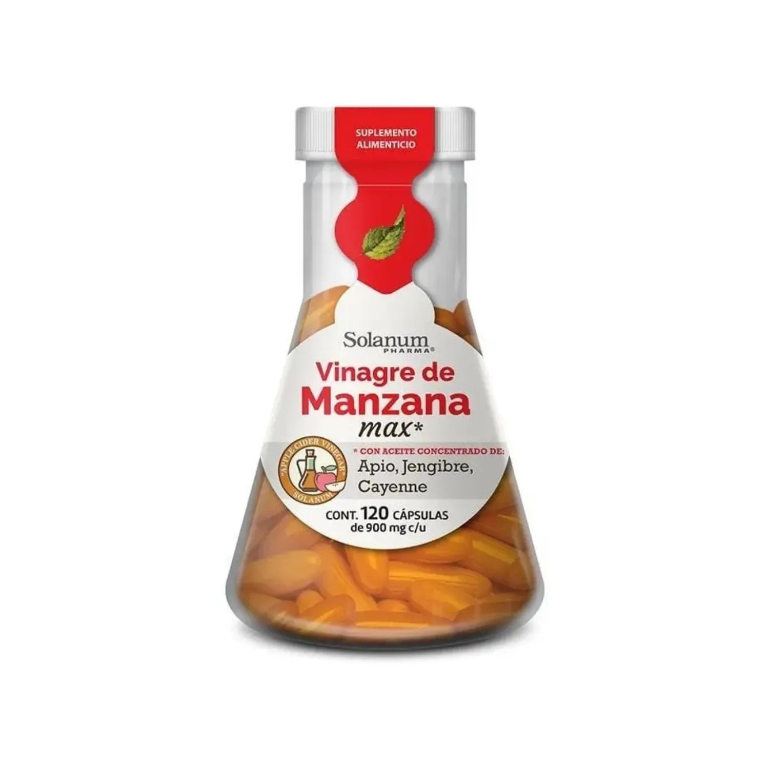 Solanum Vinagre De Manzana Con Apio, Jengibre, 120 Caps