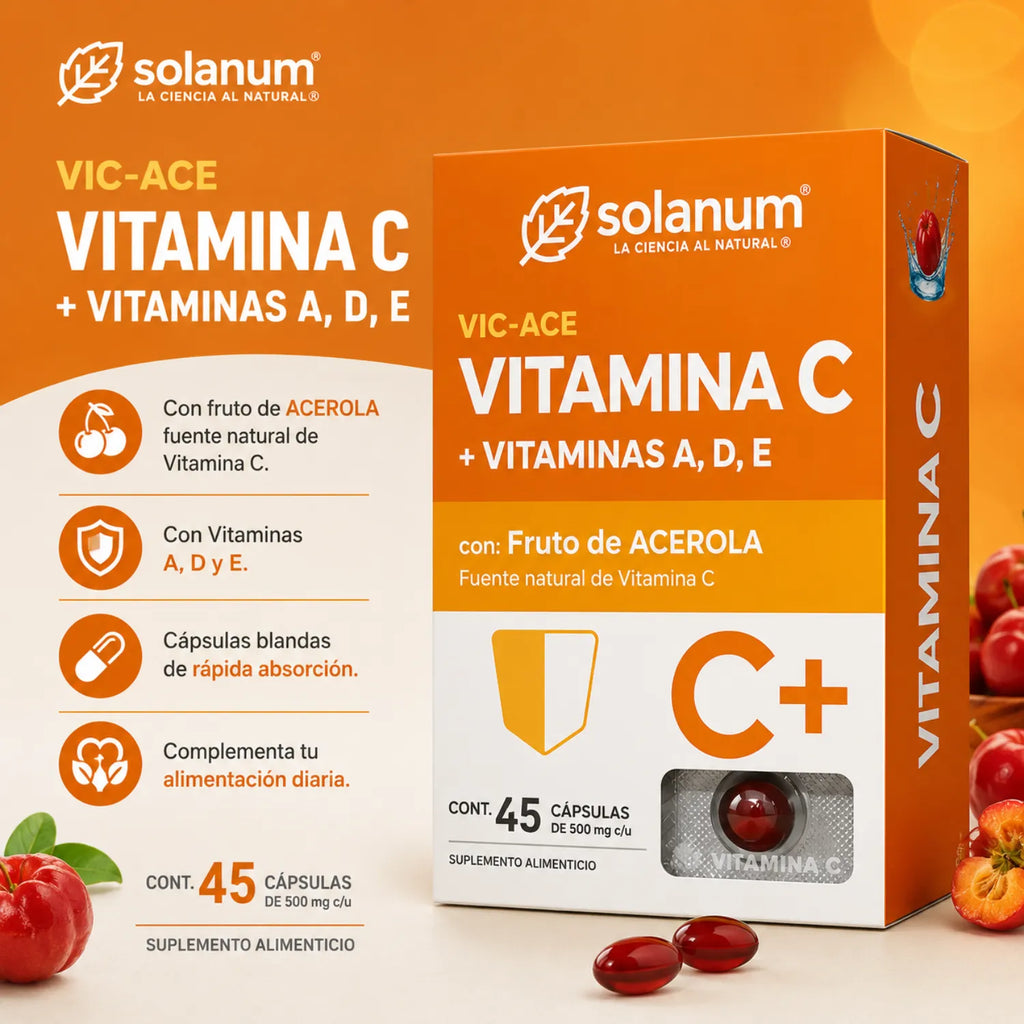 SOLANUM VITAMINA C + VITAMINAS A, D, E 45 CAPS SFN