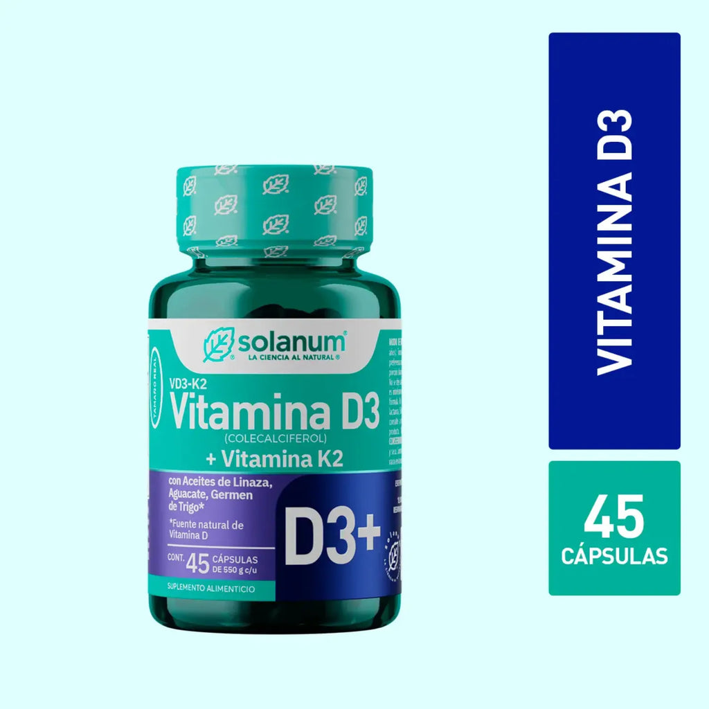 SOLANUM VITAMINA D3+VITAMINA K2, ACEITE DE LINAZA 45CÁPS SFN
