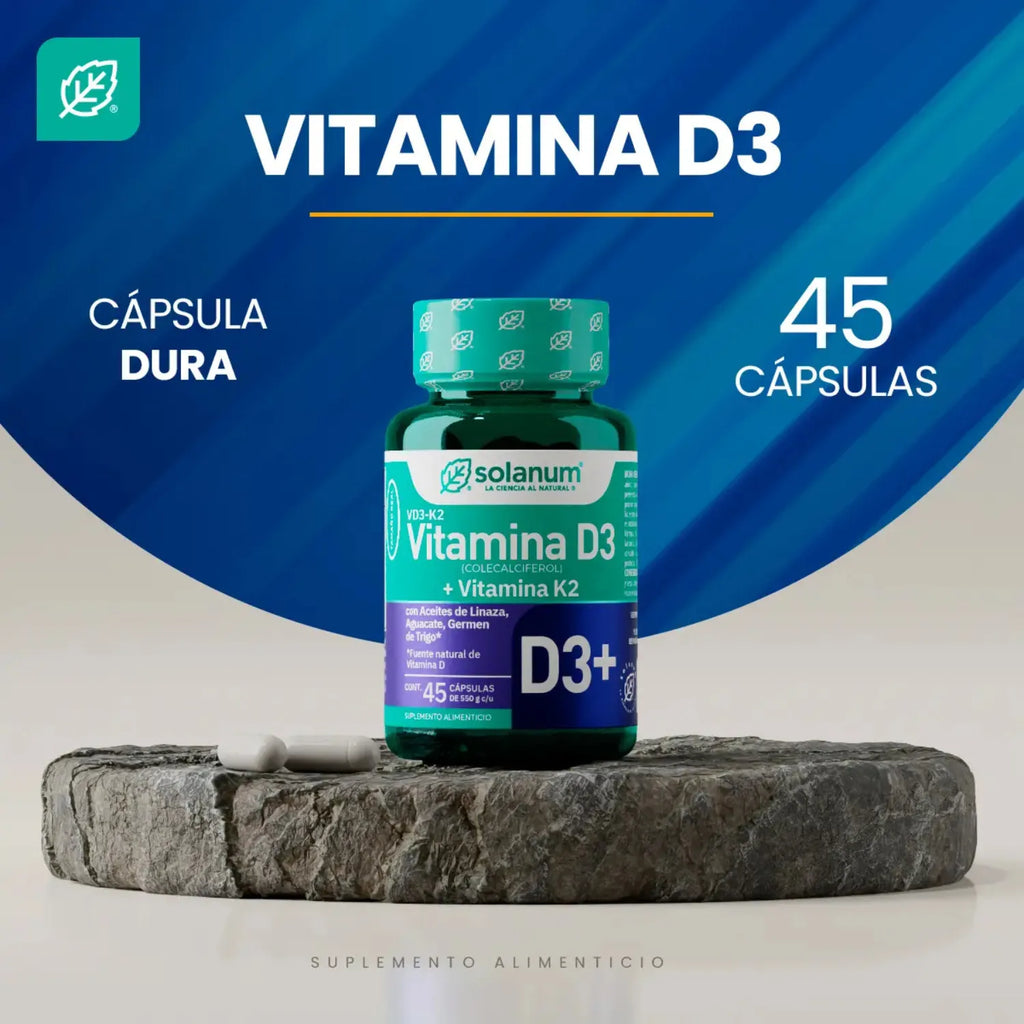 SOLANUM VITAMINA D3+VITAMINA K2, ACEITE DE LINAZA 45CÁPS SFN