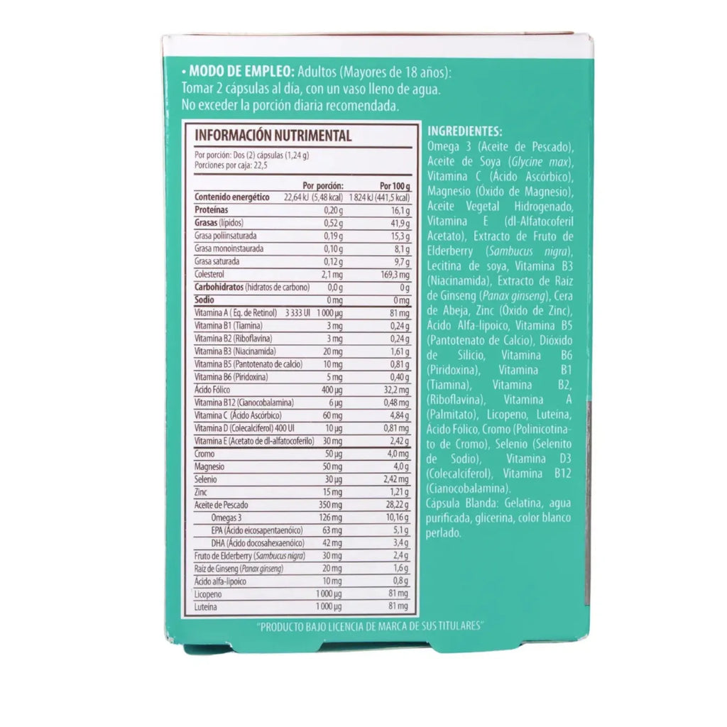 Platinum 50+ Vitaminas Minerales + Elderberry Solanum 45caps Sabor Sin Sabor