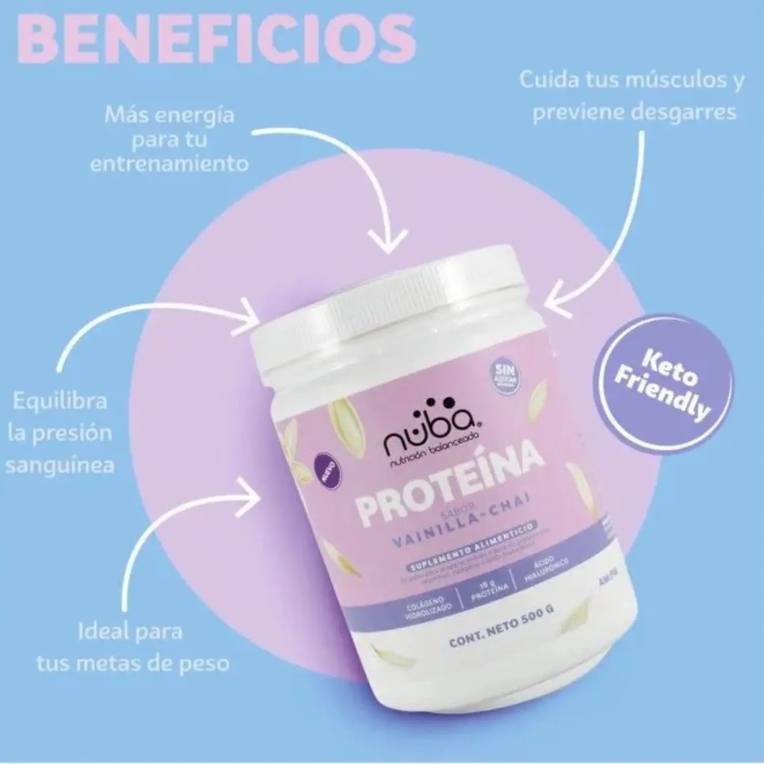 NUBA Proteína Colágeno Chai Vainilla 500g