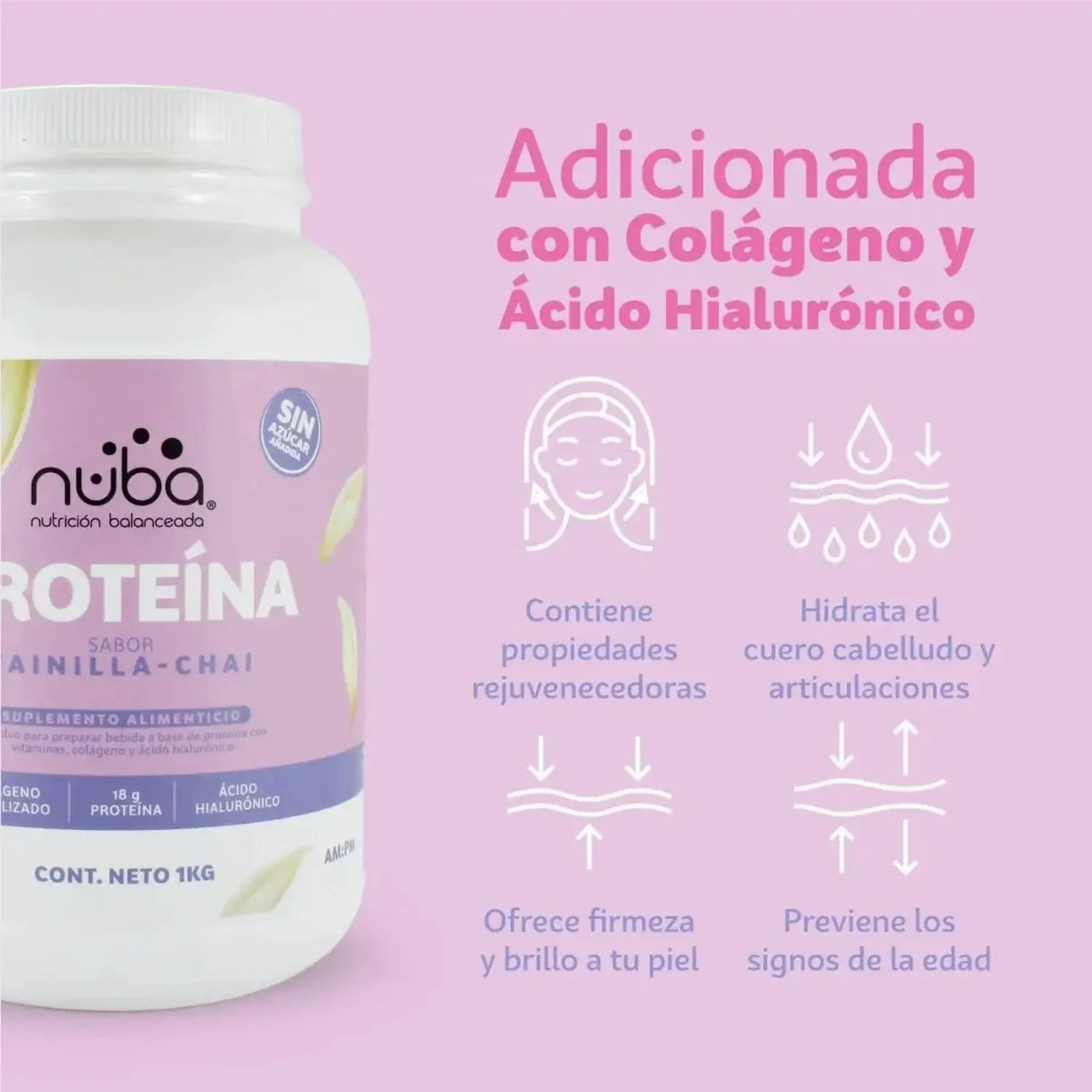 NUBA Proteína Colágeno A.H. Chai Vainilla 1kg