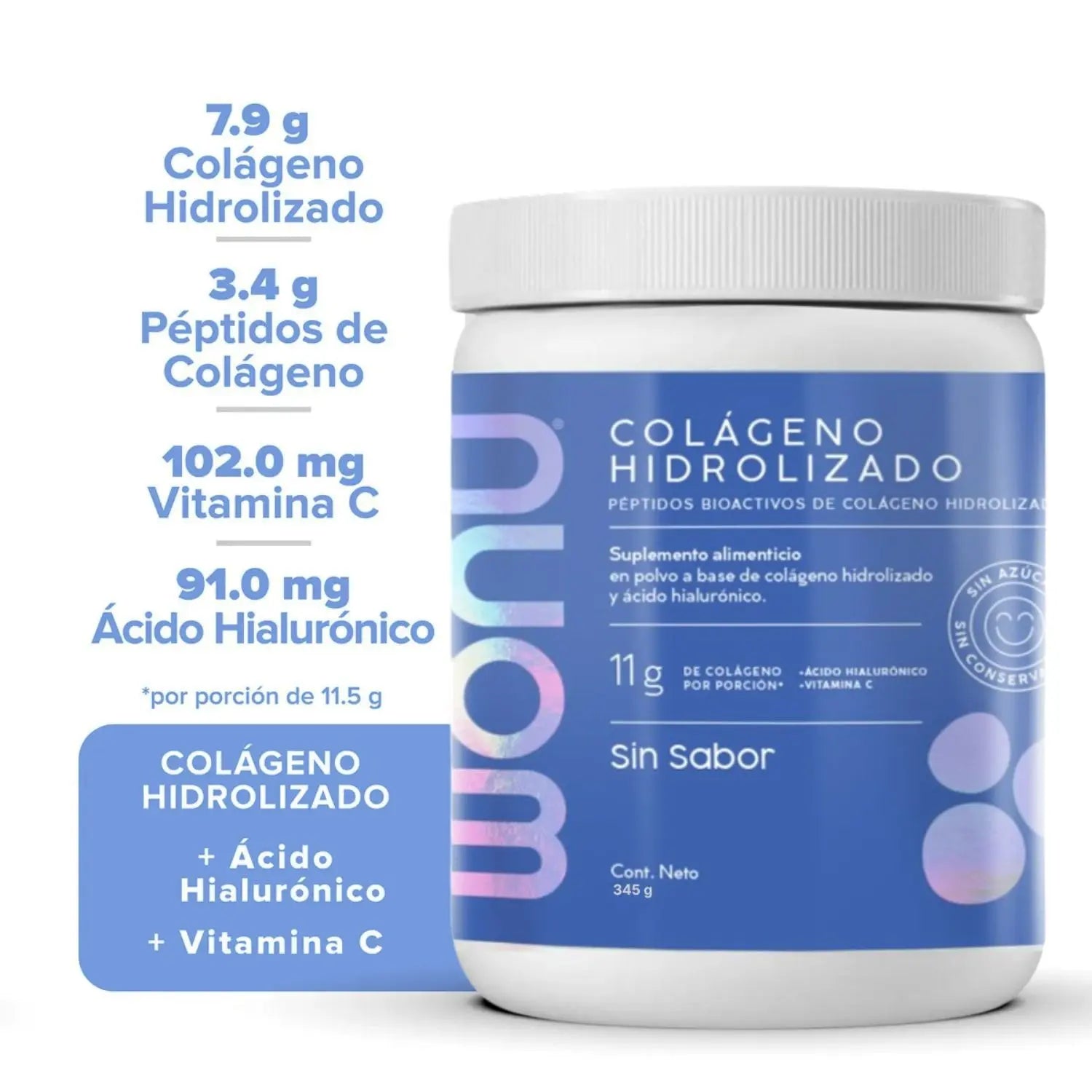 WONU Colágeno sin sabor 345g