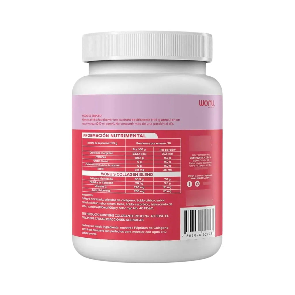 WONU Colágeno Fresa Arandano 345g