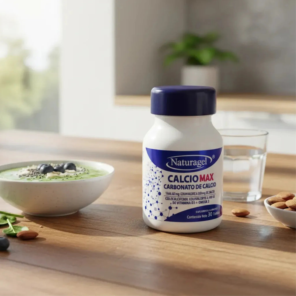 Calciomax, Carbonato De Calcio, Naturagel, Bote Con 30 Table Sabor Sin Sabor