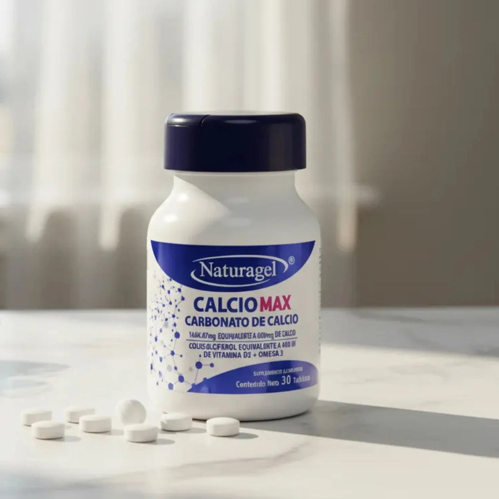 Calciomax, Carbonato De Calcio, Naturagel, Bote Con 30 Table Sabor Sin Sabor