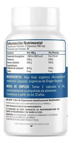 ORGANIC SIDE | Alga Kelp Orgánica | 60 Cápsulas de 350 mg | Aporte Natural de Yodo y Apoyo a la Función Tiroidea
