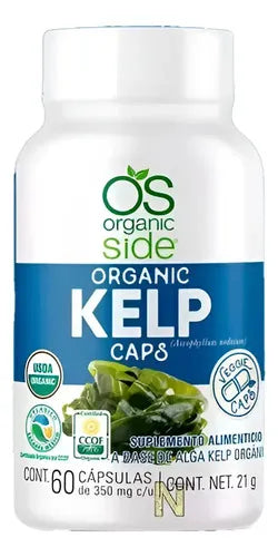ORGANIC SIDE | Alga Kelp Orgánica | 60 Cápsulas de 350 mg | Aporte Natural de Yodo y Apoyo a la Función Tiroidea