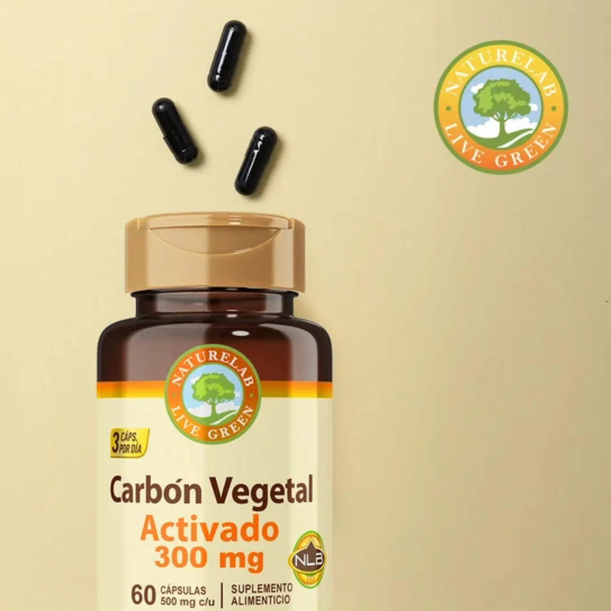 Naturelab Carbon Vegetal Activado 300mg 60 Capsulas