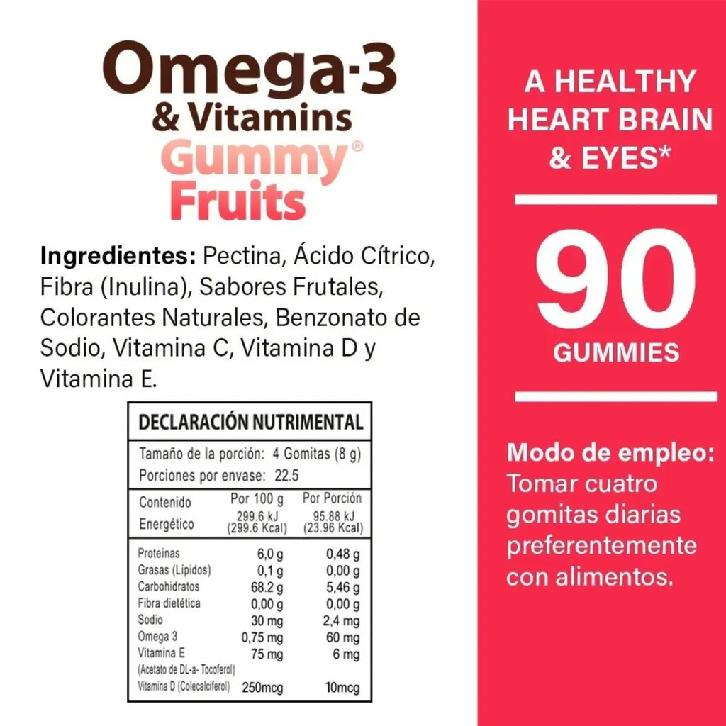 NATURELAB OMEGA 3 & VITAMINAS 2000 IU, 90 GOMITAS SFN