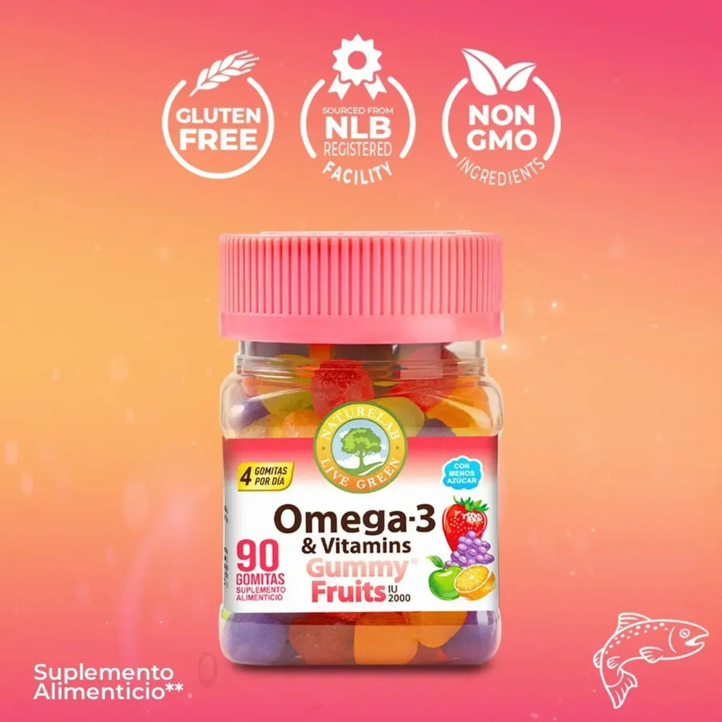 NATURELAB OMEGA 3 & VITAMINAS 2000 IU, 90 GOMITAS SFN