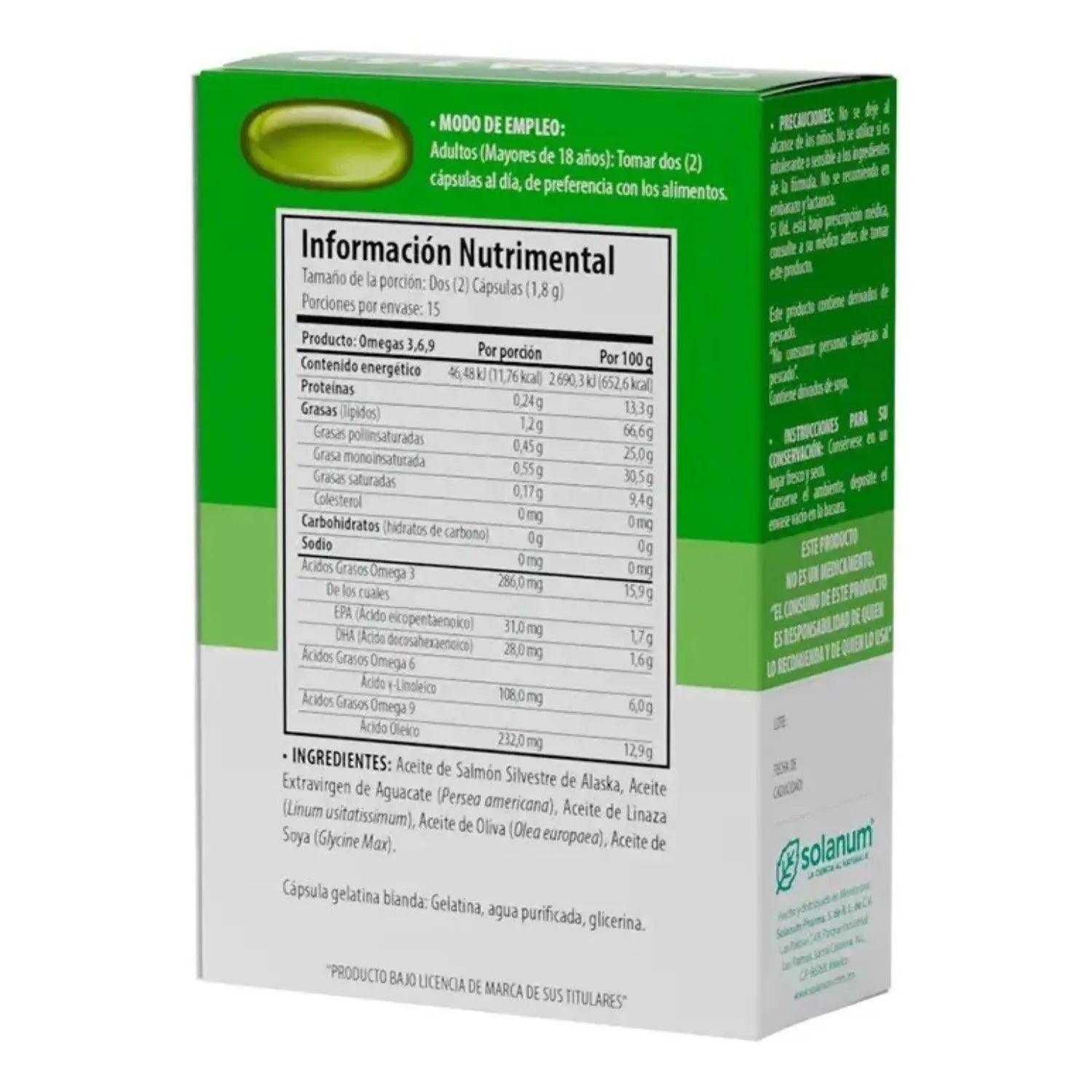 Solanum Omega 3,6,9 Y A. Aguacate 30 Softcaps Sfn