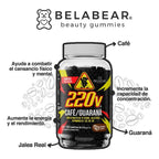 BELABEAR 220V CAFÉ Y GUARANÁ 100 GOMITAS DE 2,8G SFN