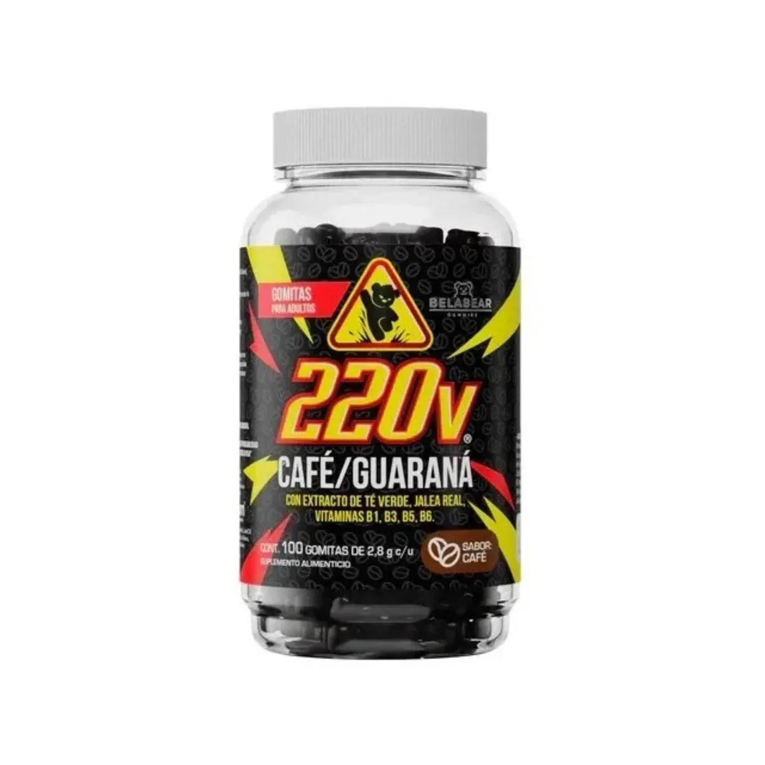 BELABEAR 220V CAFÉ Y GUARANÁ 100 GOMITAS DE 2,8G SFN