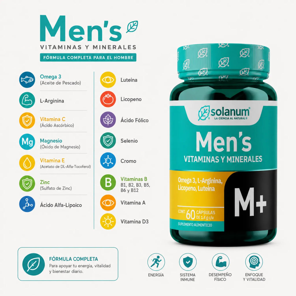 Solanum Mens Vitaminas Y Minerales 60 Cápsulas Sfn