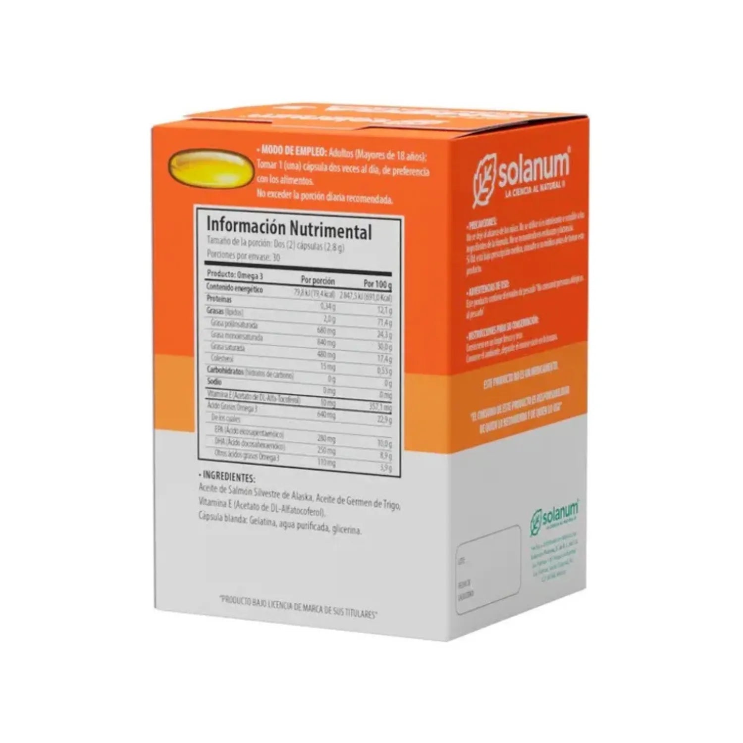 Solanum Omega 3 - Salmón de Alaska con Vitamina E 60caps sfn