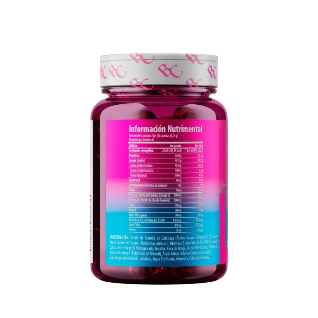 Solanum Cápsulas de Omega 6 + Ácido Fólico, Inositol, Vitamina E.120 capsulas