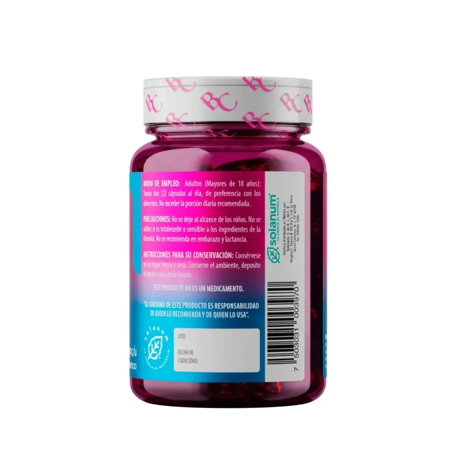 Solanum Cápsulas de Omega 6 + Ácido Fólico, Inositol, Vitamina E.120 capsulas