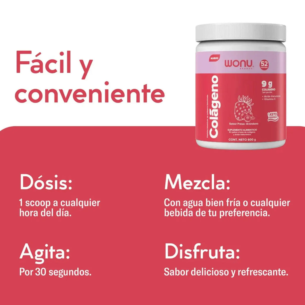 WONU Colágeno Fresa Arandano 600g