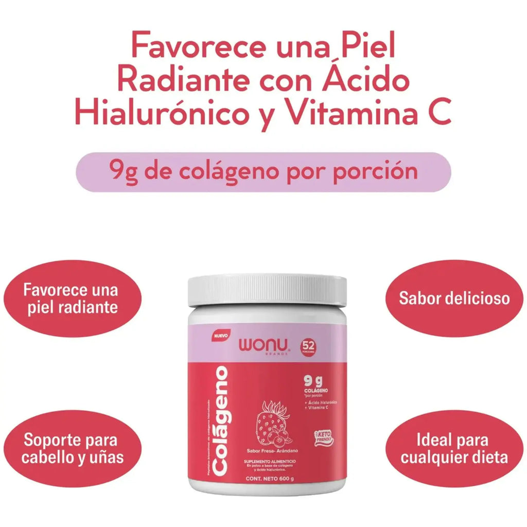 WONU Colágeno Fresa Arandano 600g
