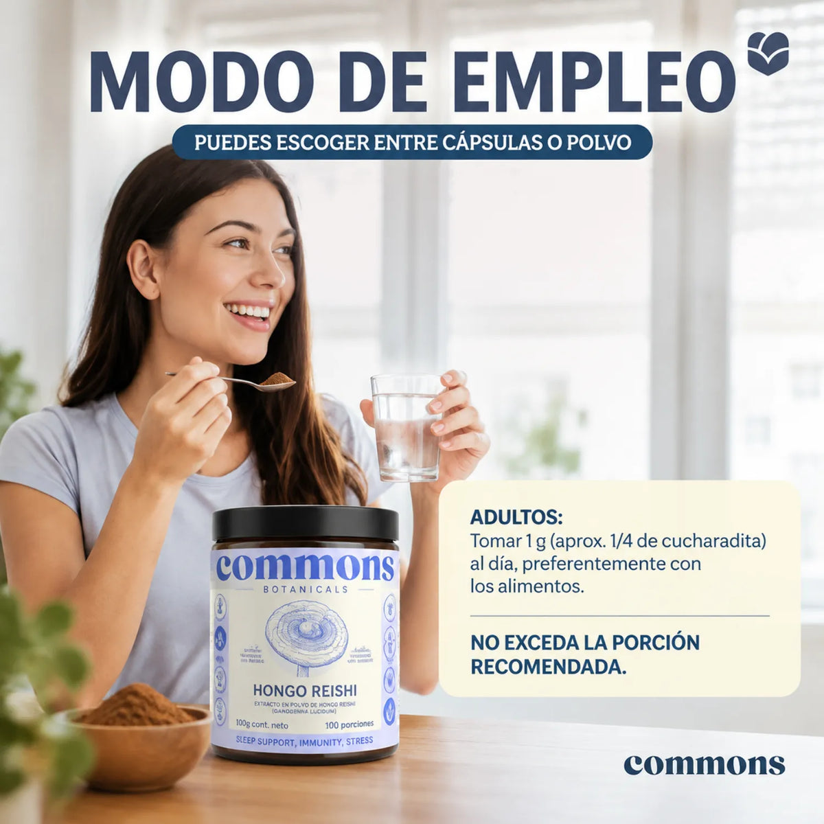 Commons Adaptógeno Hongo Reishi 100g