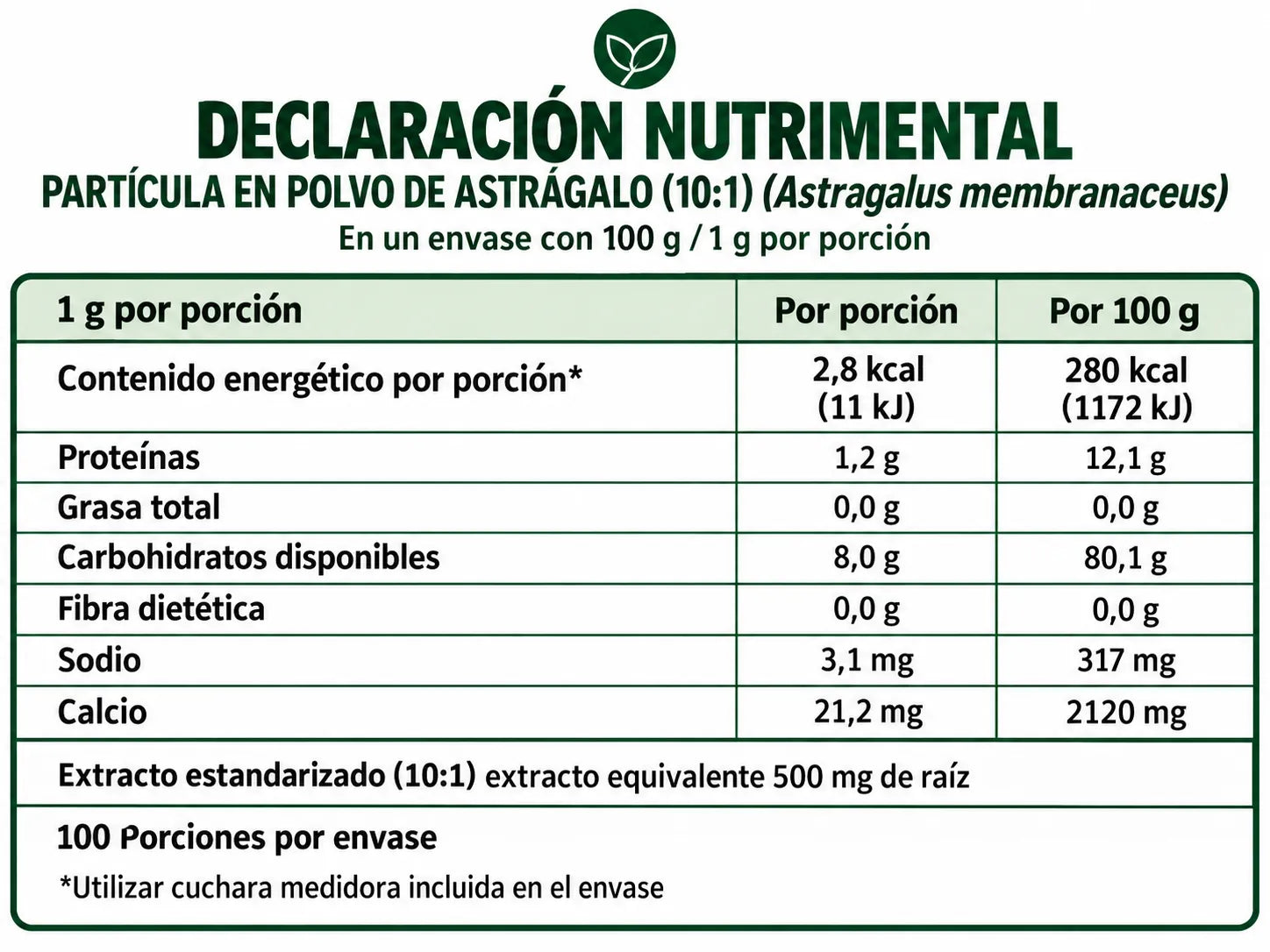 Commons Adaptógeno Astragalus Astragalo 100gr
