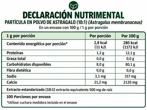 Commons Adaptógeno Astragalus Astragalo 100gr