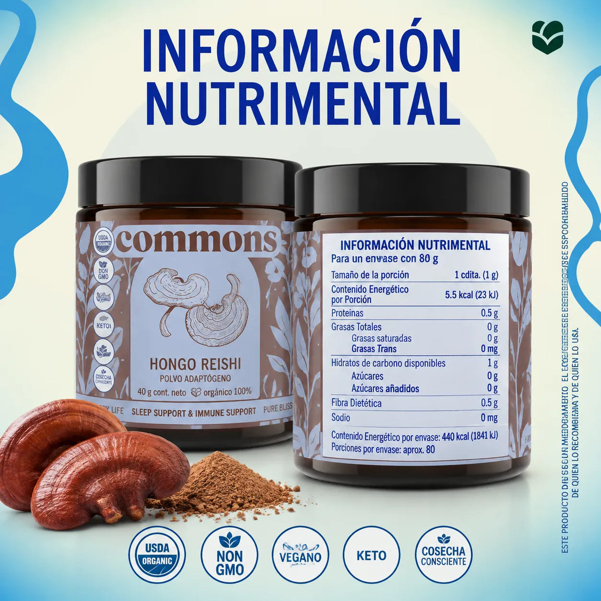 Commons Adaptógeno Hongo Reishi 40g
