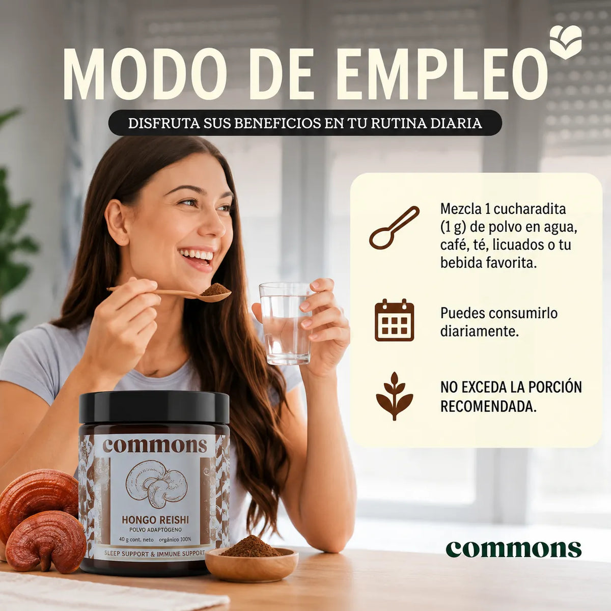Commons Adaptógeno Hongo Reishi 40g