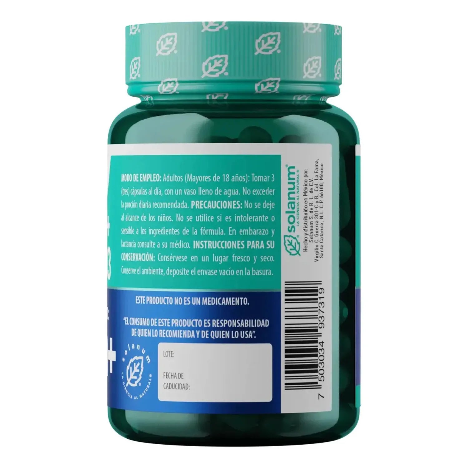 Solanum Calcio 600 + Vitamina D3 90 Caps De 700mg Sfn