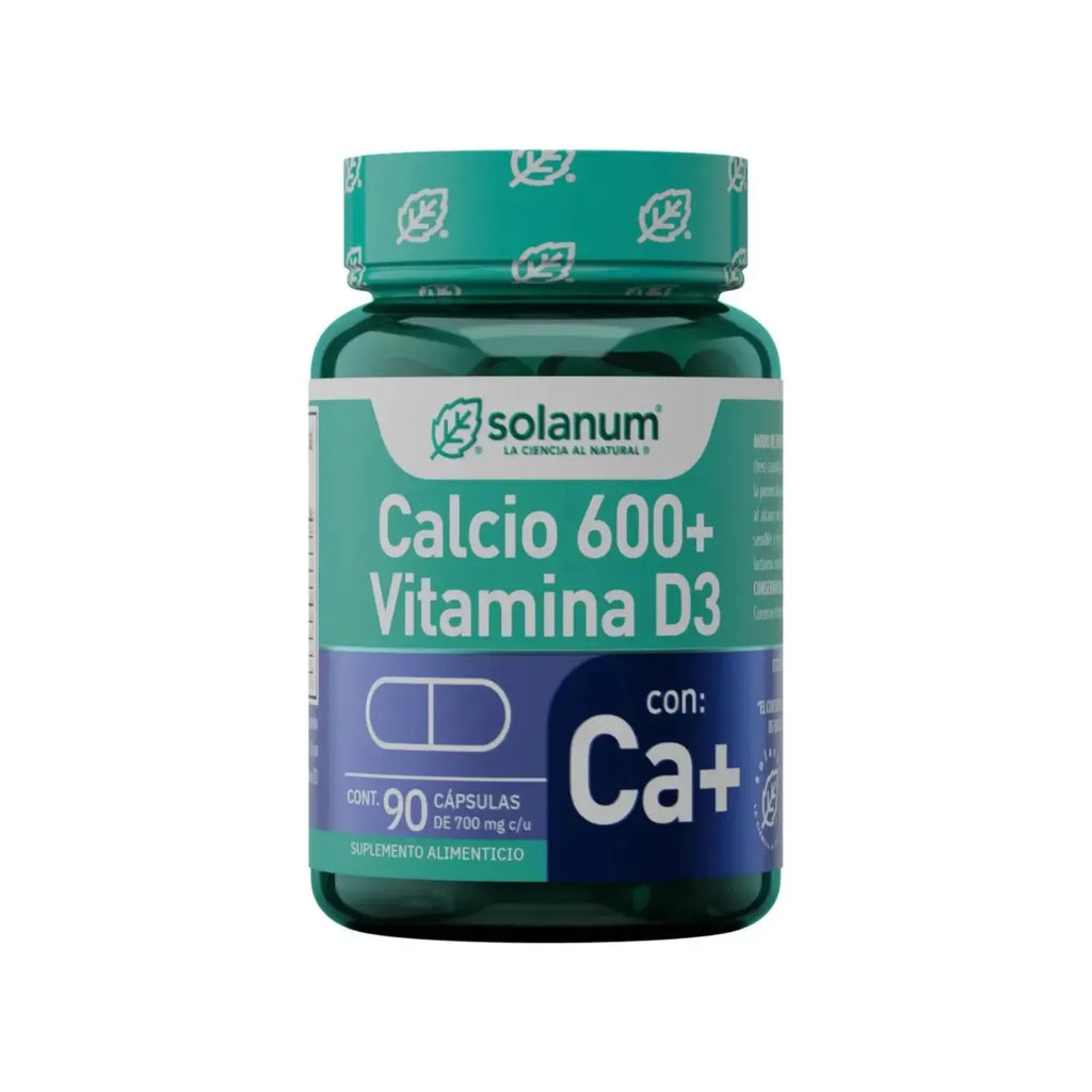 Solanum Calcio 600 + Vitamina D3 90 Caps De 700mg Sfn