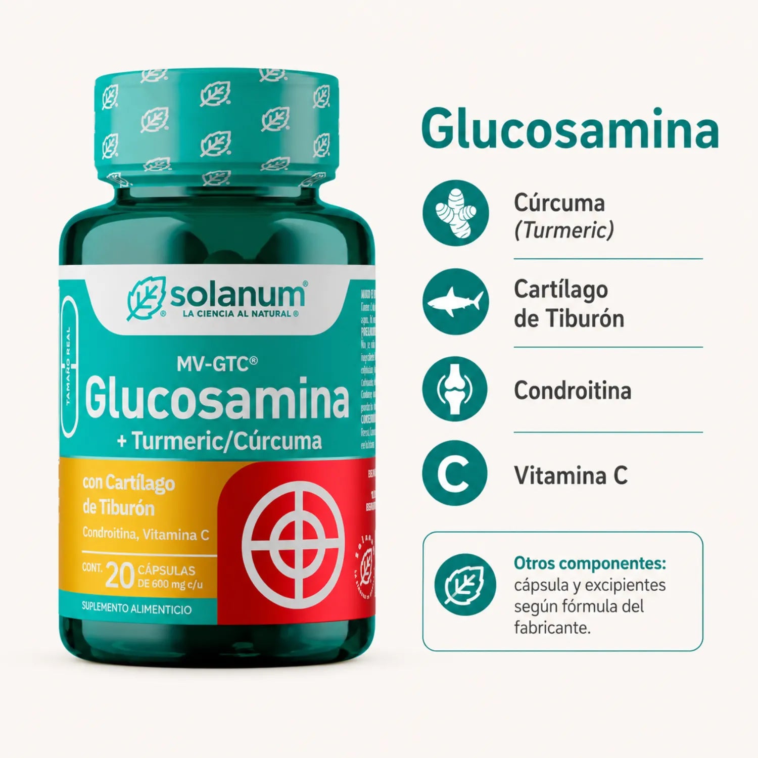 Solanum Glucosamina + Turmeric (Mv-GTC®) 20 Cápsulas